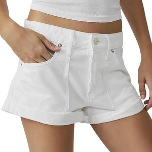 Free People We The Free Beginner’s Luck Slouch Shorts in White